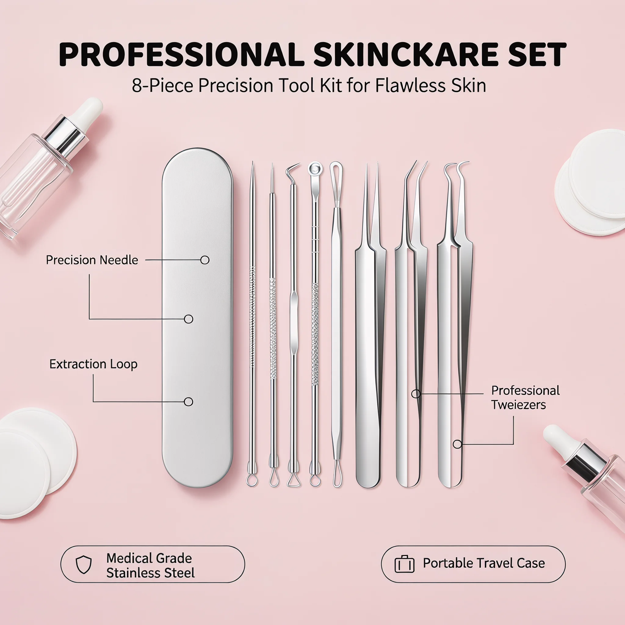 Juego de 8 Piezas de Agujas y  - Luxury Skincare Acne reseña y precio