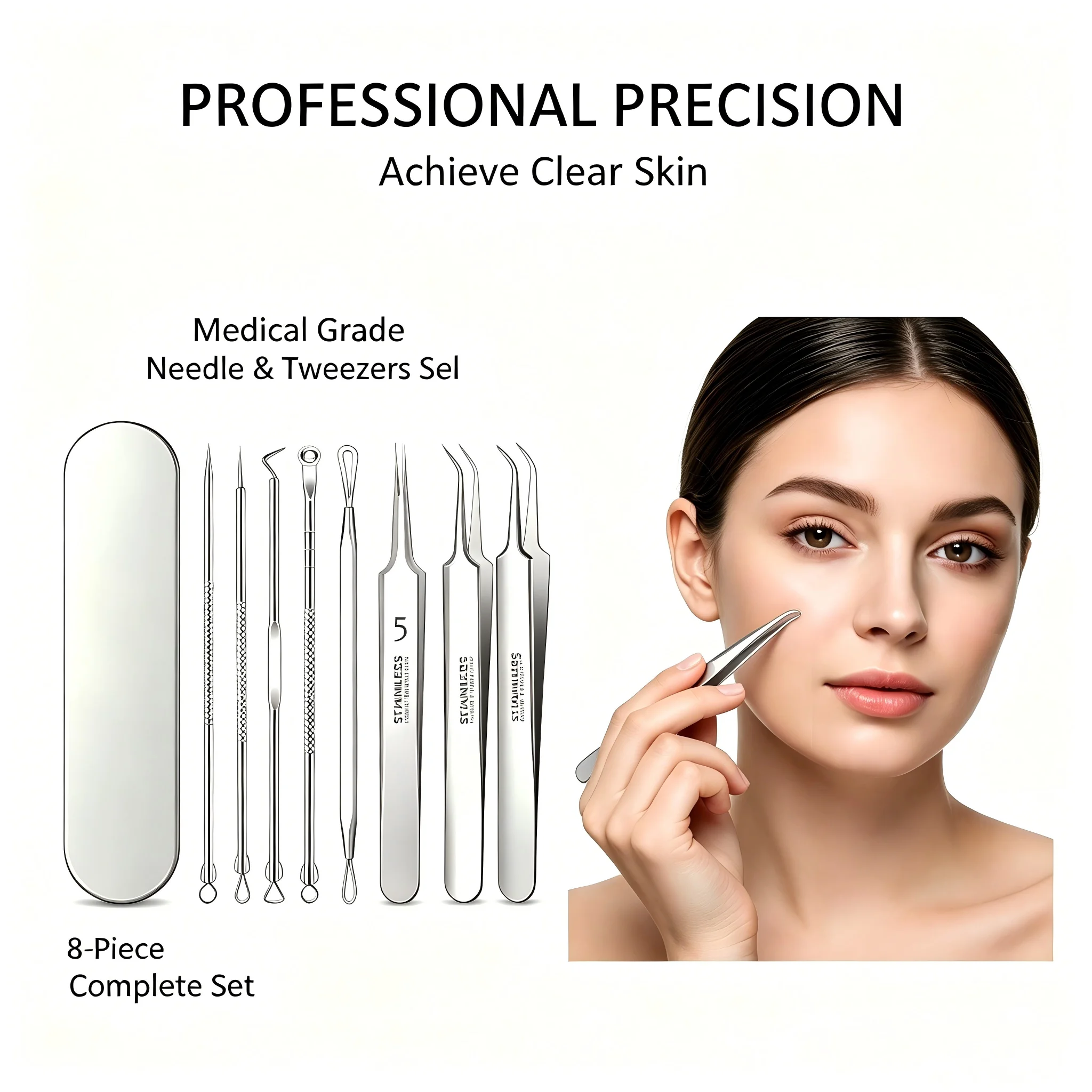 Juego de 8 Piezas de Agujas y  - Luxury Skincare Acne reseña y precio